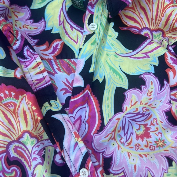 Ralph Lauren NWOT 3/4 sleeve button up beautiful bright floral print size 2XL - Picture 7 of 12